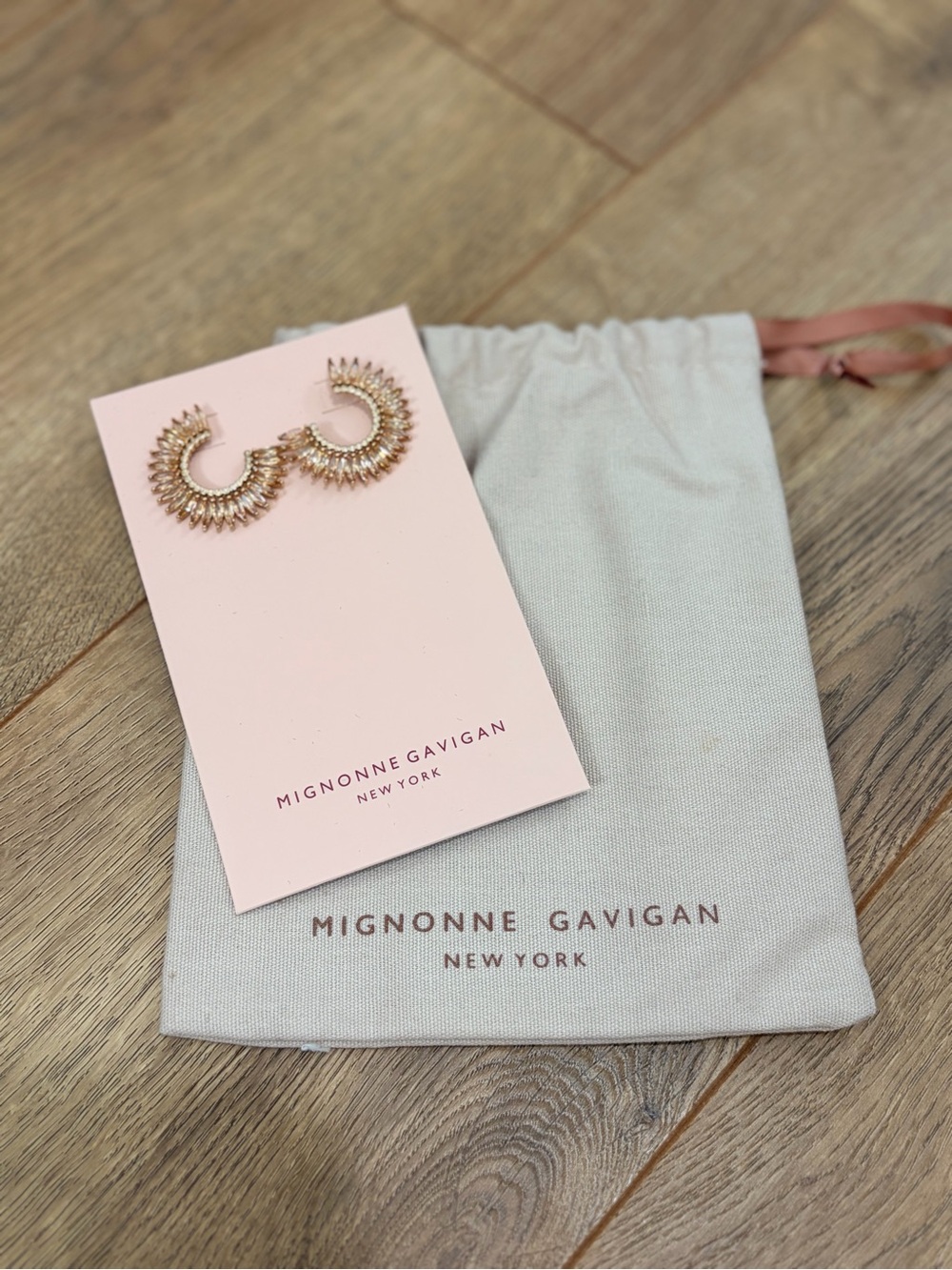 NIP - Mignonne Gavigan Crystal Madeline hoop earrings